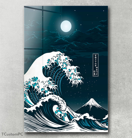 Great Wave off Kanagawa painting - Moon Edition
