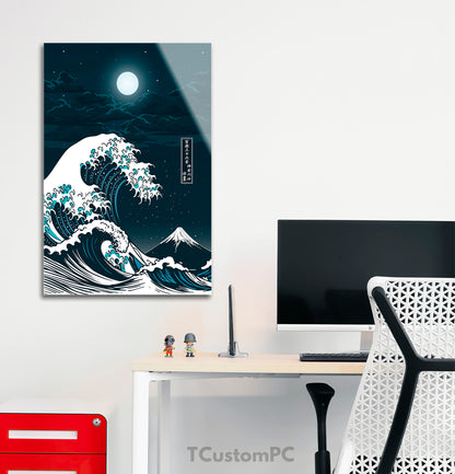 Great Wave off Kanagawa painting - Moon Edition