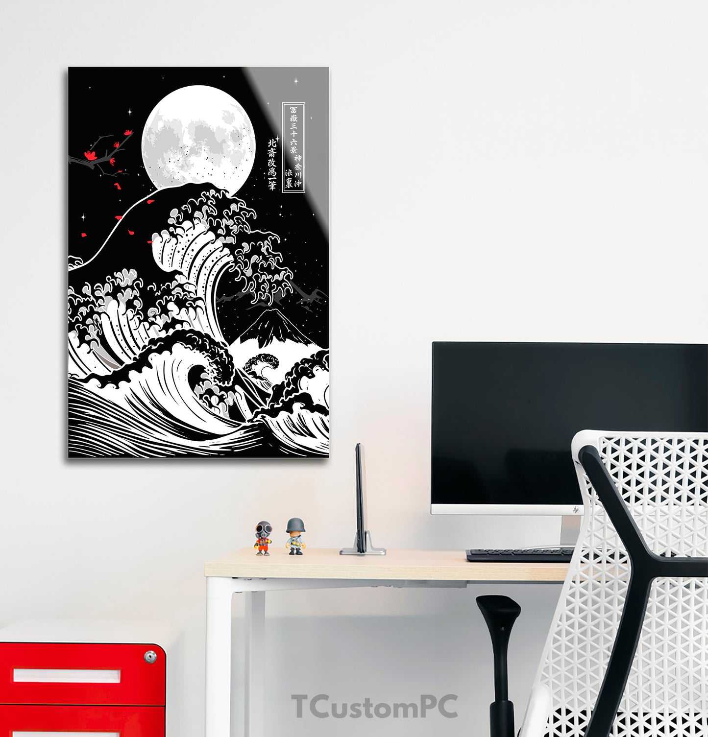 Great Wave off Kanagawa painting - Moonlight Edition