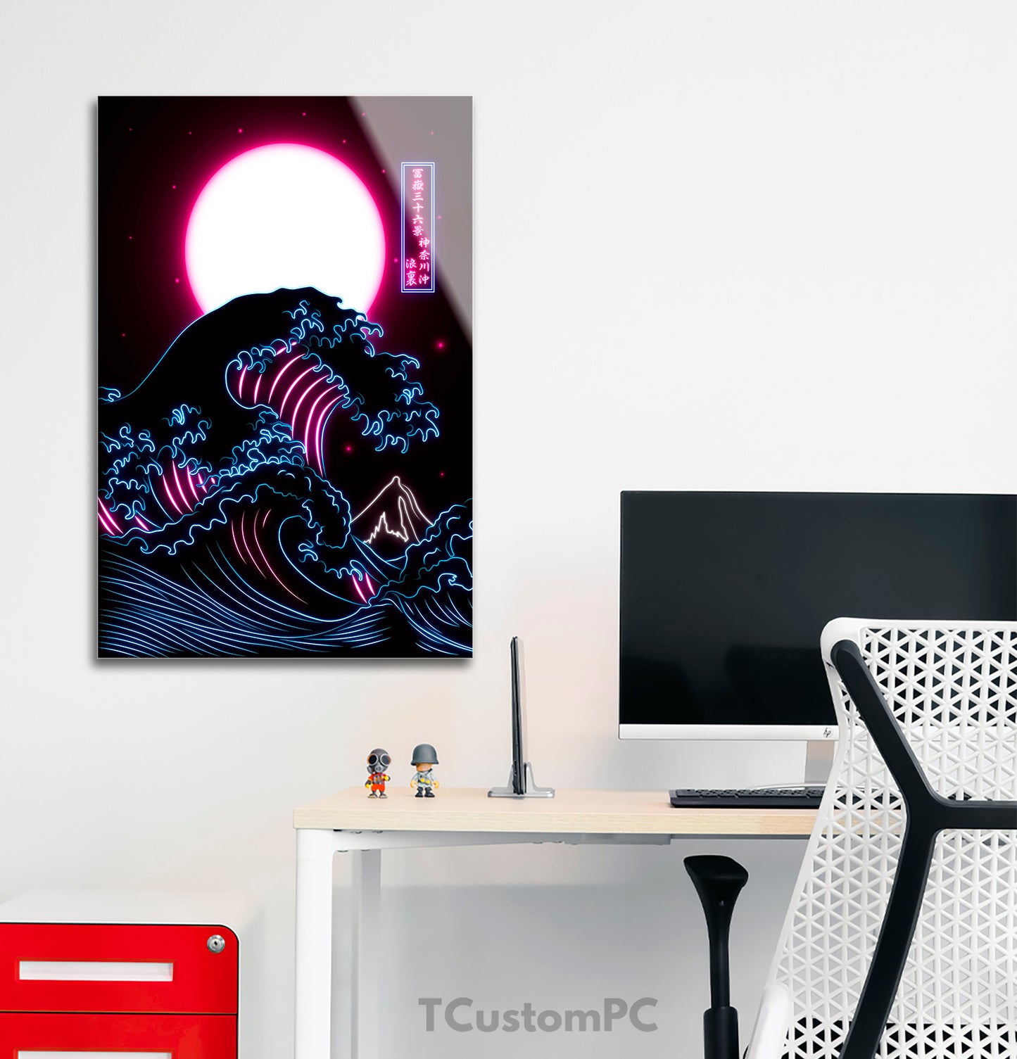 Pintura Great Wave off Kanagawa - Edição Neon