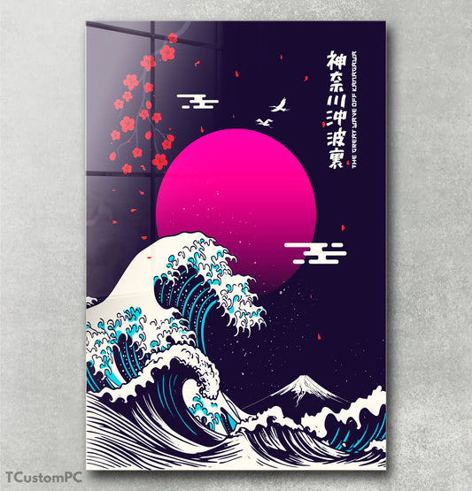 Cuadro Great Wave off Kanagawa - Pink Haze Edition