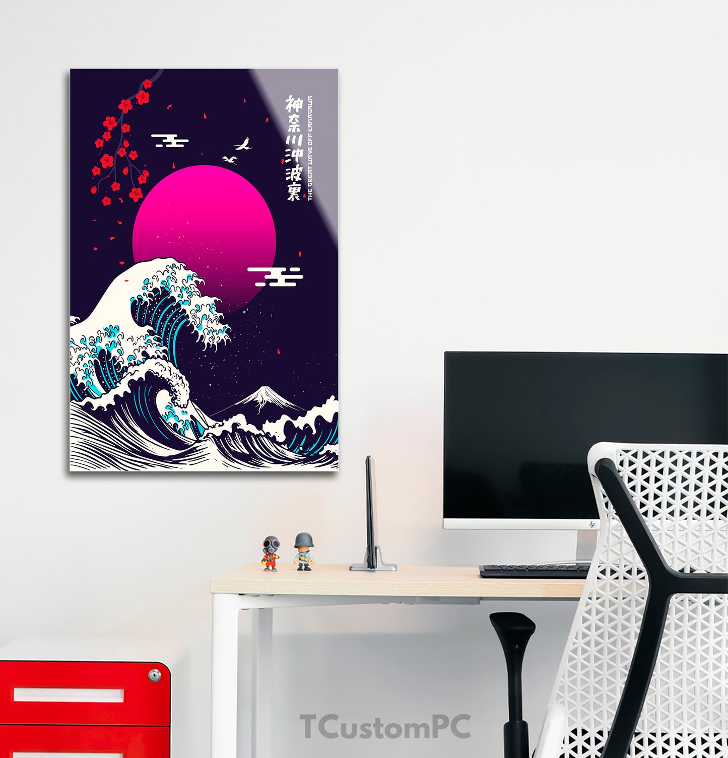 Cuadro Great Wave off Kanagawa - Pink Haze Edition