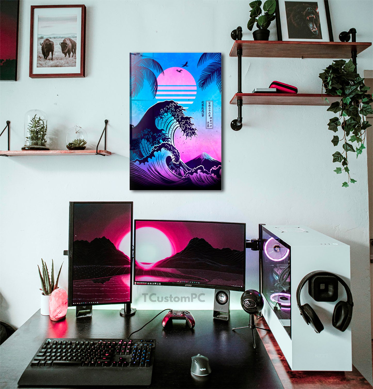 Picture Great Wave off Kanagawa - Retro Wave Edition