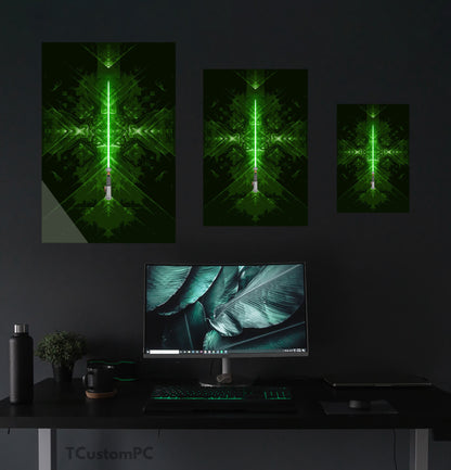 Green sword painting