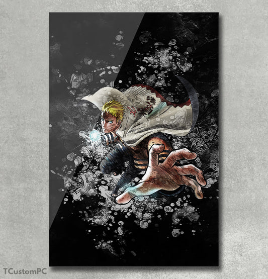 Pintura de Naruto em estilo grunge