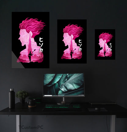 Pintura de silhueta minimalista de Hisoka