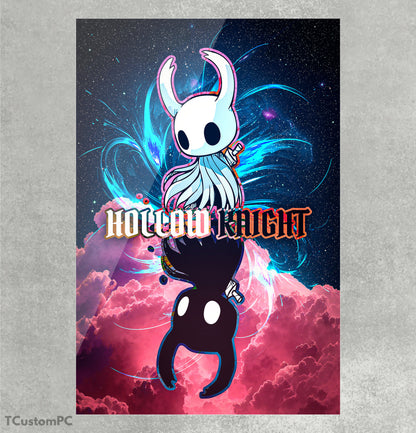 Pintura de nuvens rosa Hollow Knight