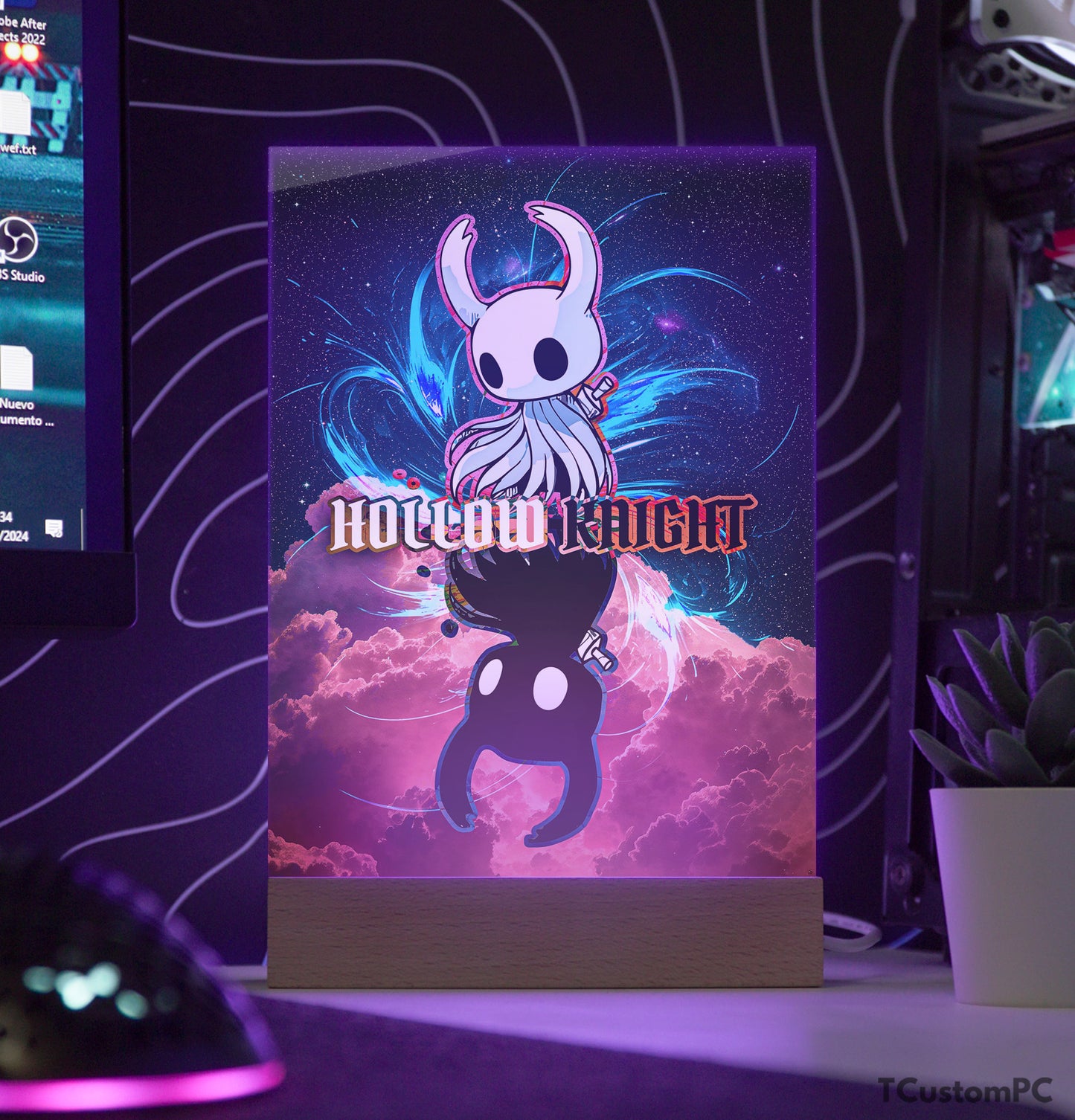 TC-Lamp Hollow Knight nuvens cor-de-rosa