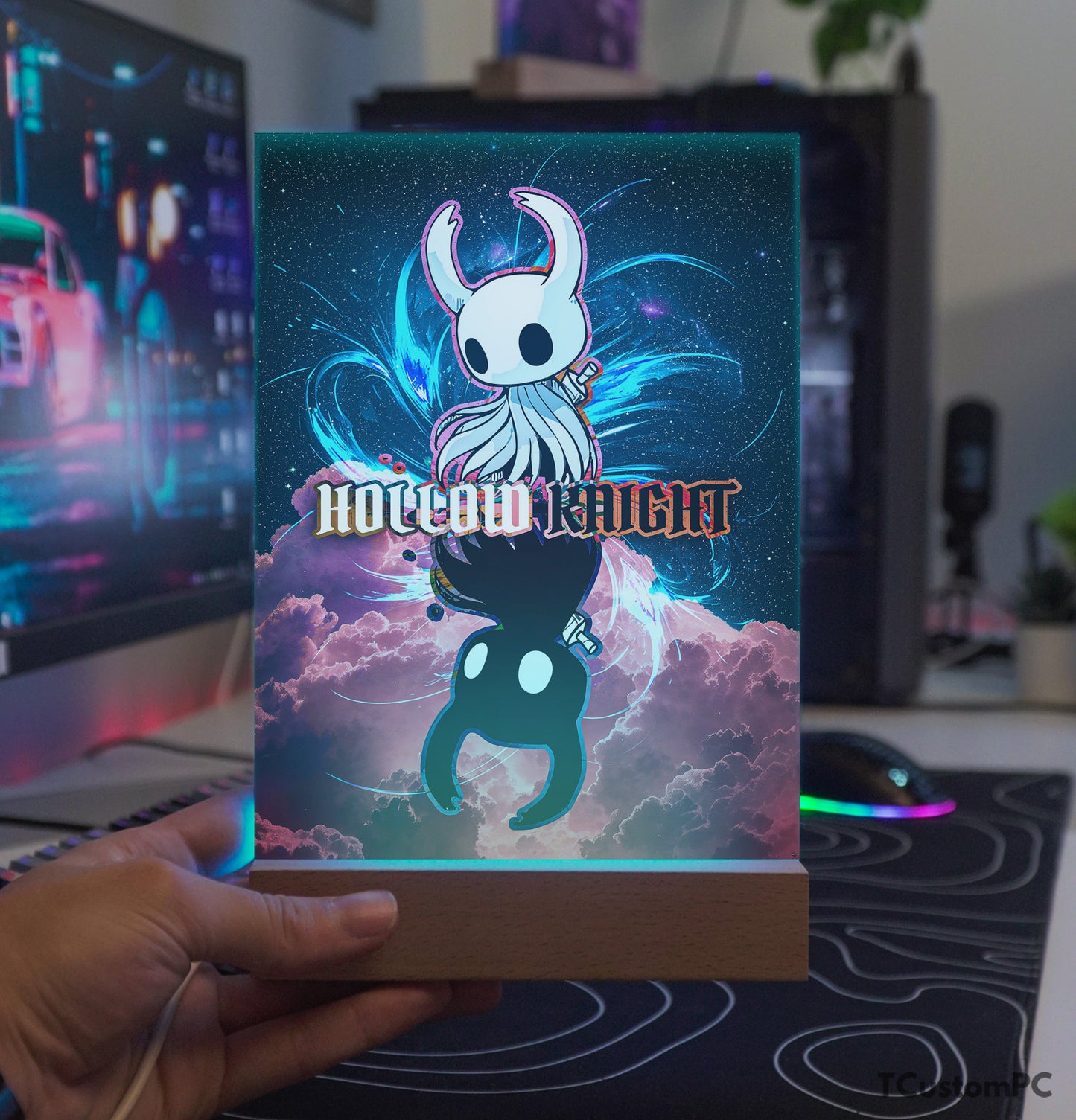 TC-Lamp Hollow Knight nuvens cor-de-rosa