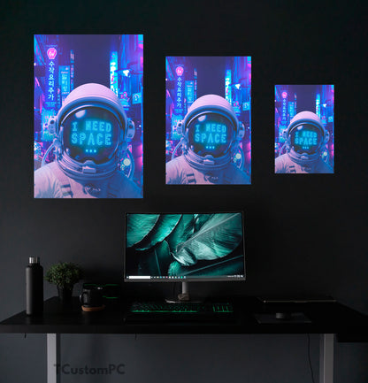 Eu preciso de uma pintura em tom cyberpunk espacial