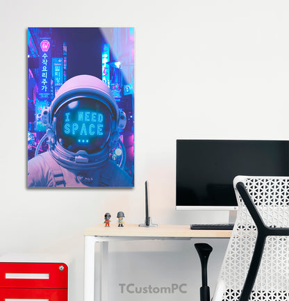 Eu preciso de uma pintura em tom cyberpunk espacial