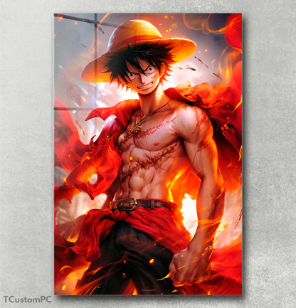 Eu sou o Rei, pintura de Monkey D Luffy