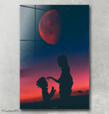 Pintura de manipulação de anime de Itachi e Sasuke