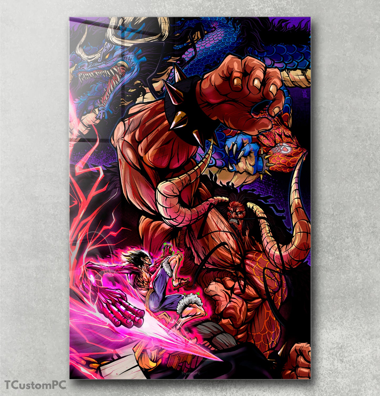 Pintura de Kaido vs Monkey D Luffy