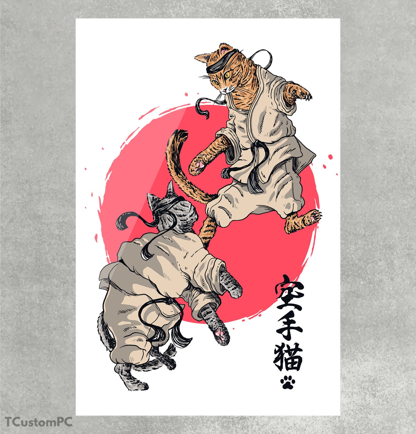 Kat fighters Japanese Style painting