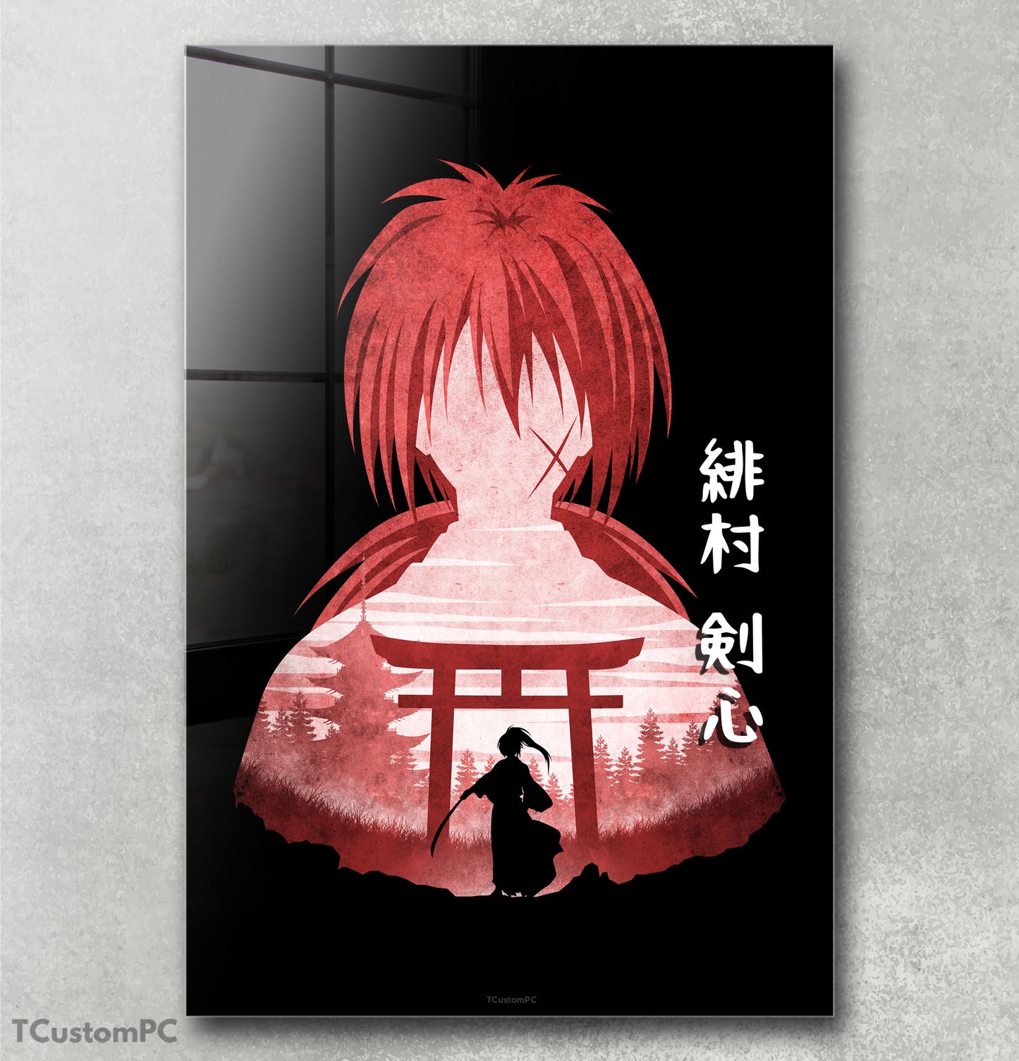 Pintura de silhueta minimalista de Kenshin