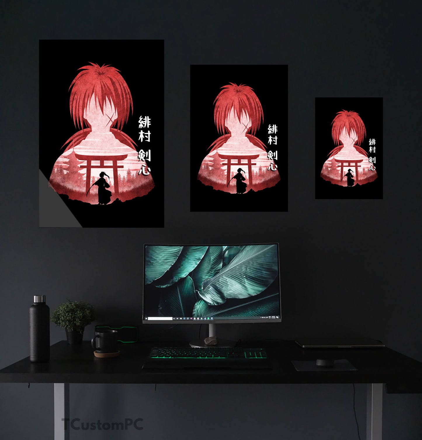 Pintura de silhueta minimalista de Kenshin