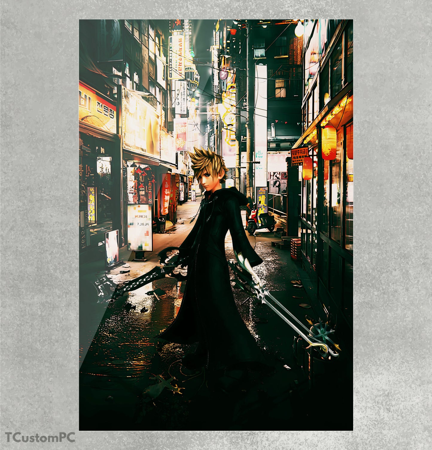 Pintura do guerreiro Roxas em Kingdom Hearts