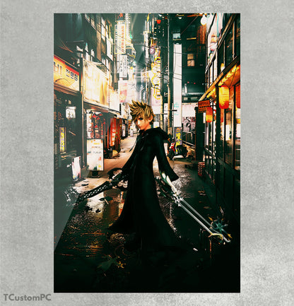 Pintura do guerreiro chave Roxas Kingdom Hearts