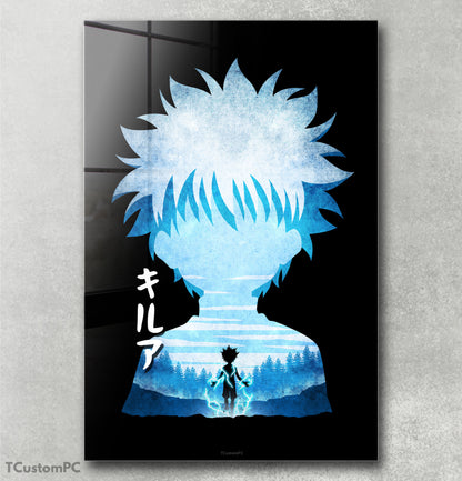 Pintura de silhueta minimalista Killua