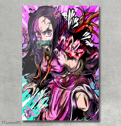 Kimetsu no Yaiba painting, Nezuko Demon