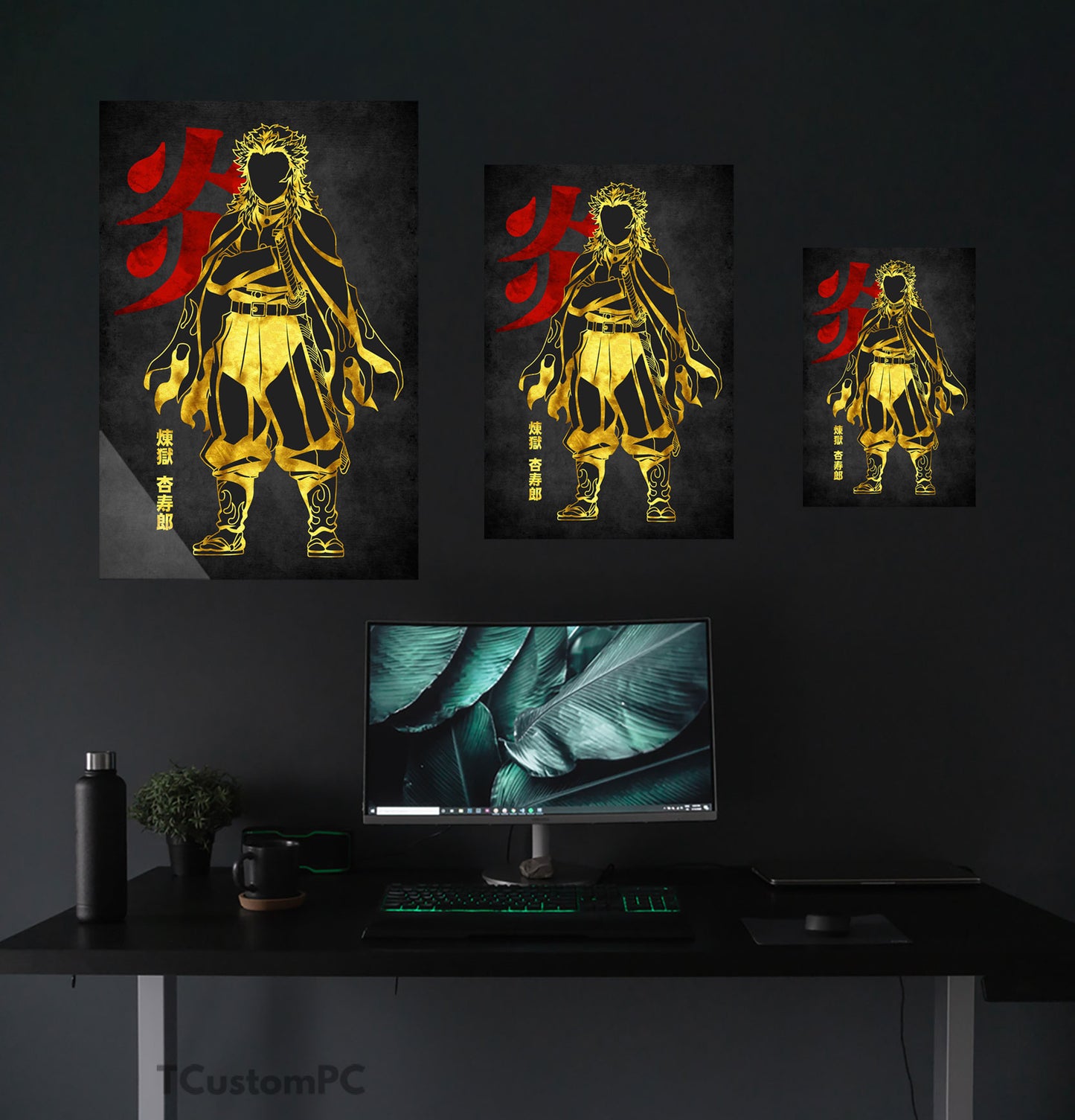 Pintura Kyojuro Vermelho Dourado