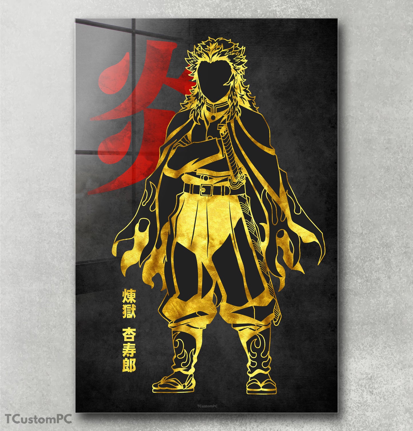 Pintura Kyojuro Vermelho Dourado