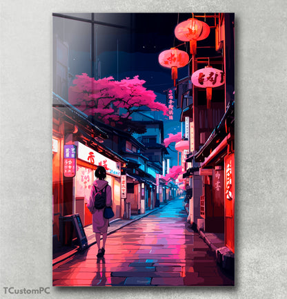 Pintura de arte japonesa da cidade de Kyoto