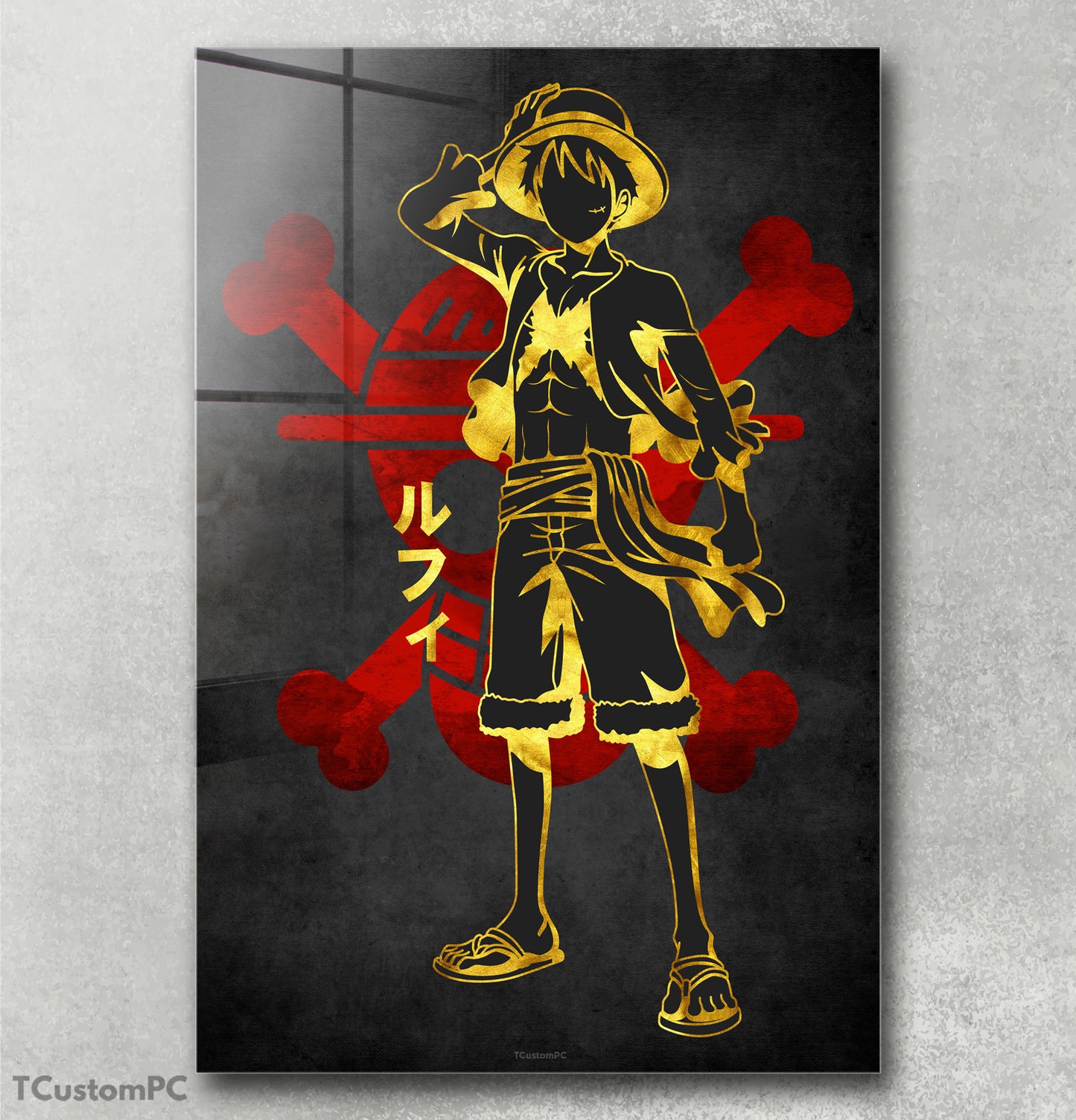 Luffy 2 Red Golden painting