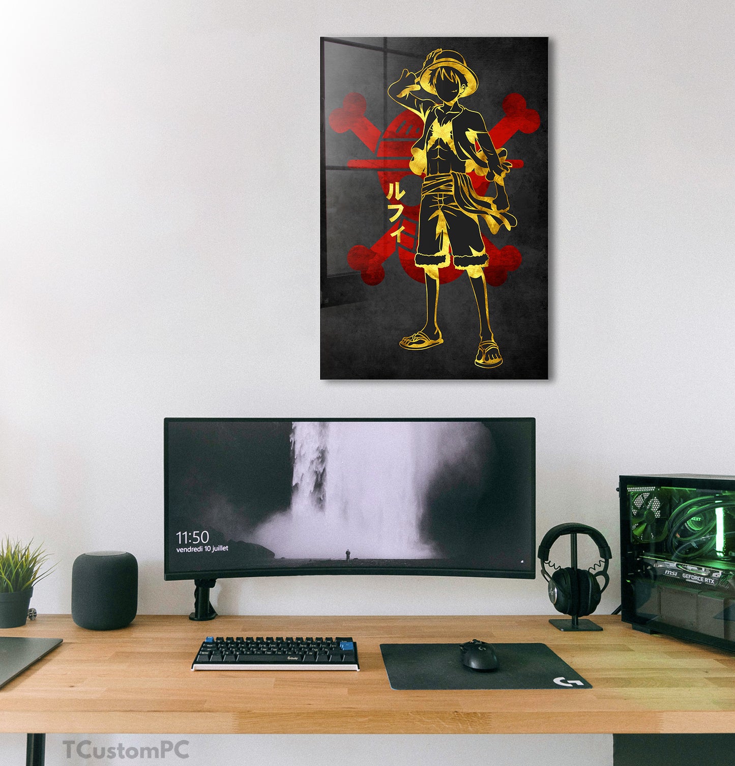 Luffy 2 Red Golden painting