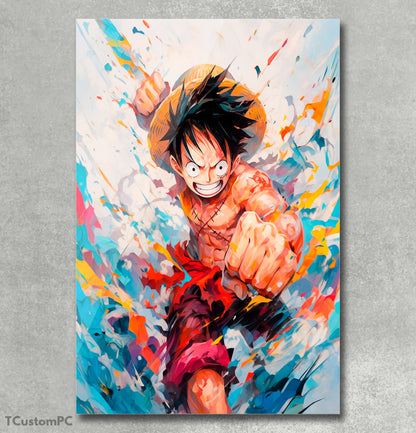 Pintura colorida de Luffy