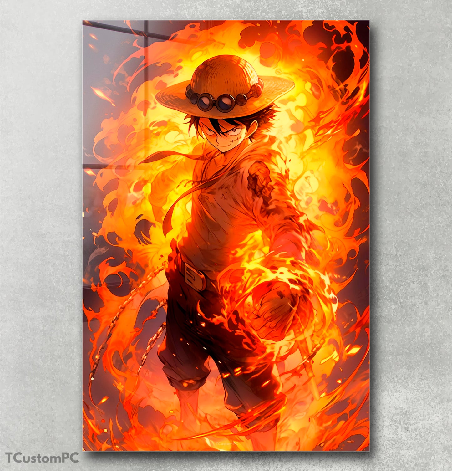 Pintura do brilho do fogo de Luffy