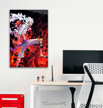 Luffy Gear 5 pintura artística vetorial