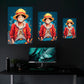 Pintura de Luffy com casaco