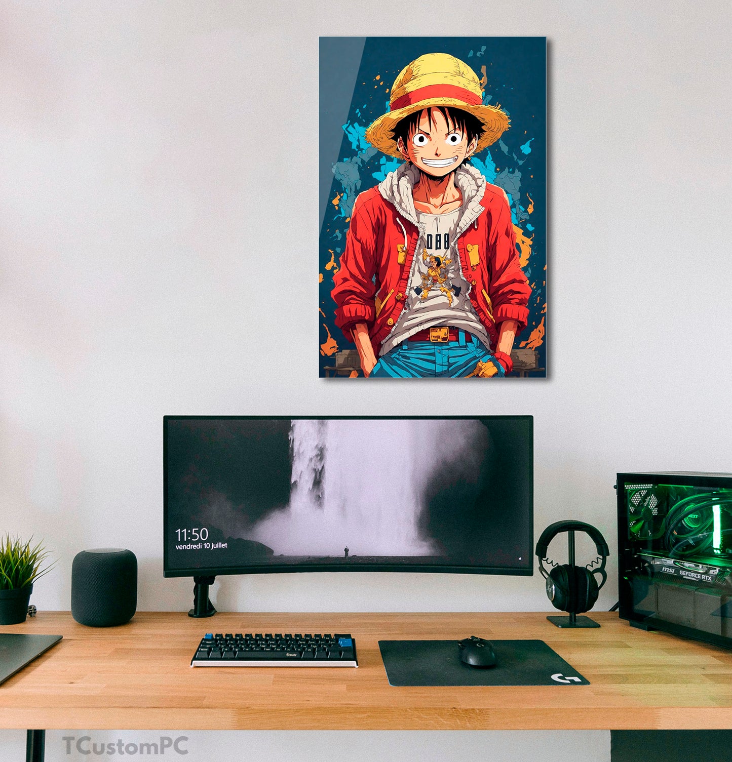 Pintura de Luffy com casaco