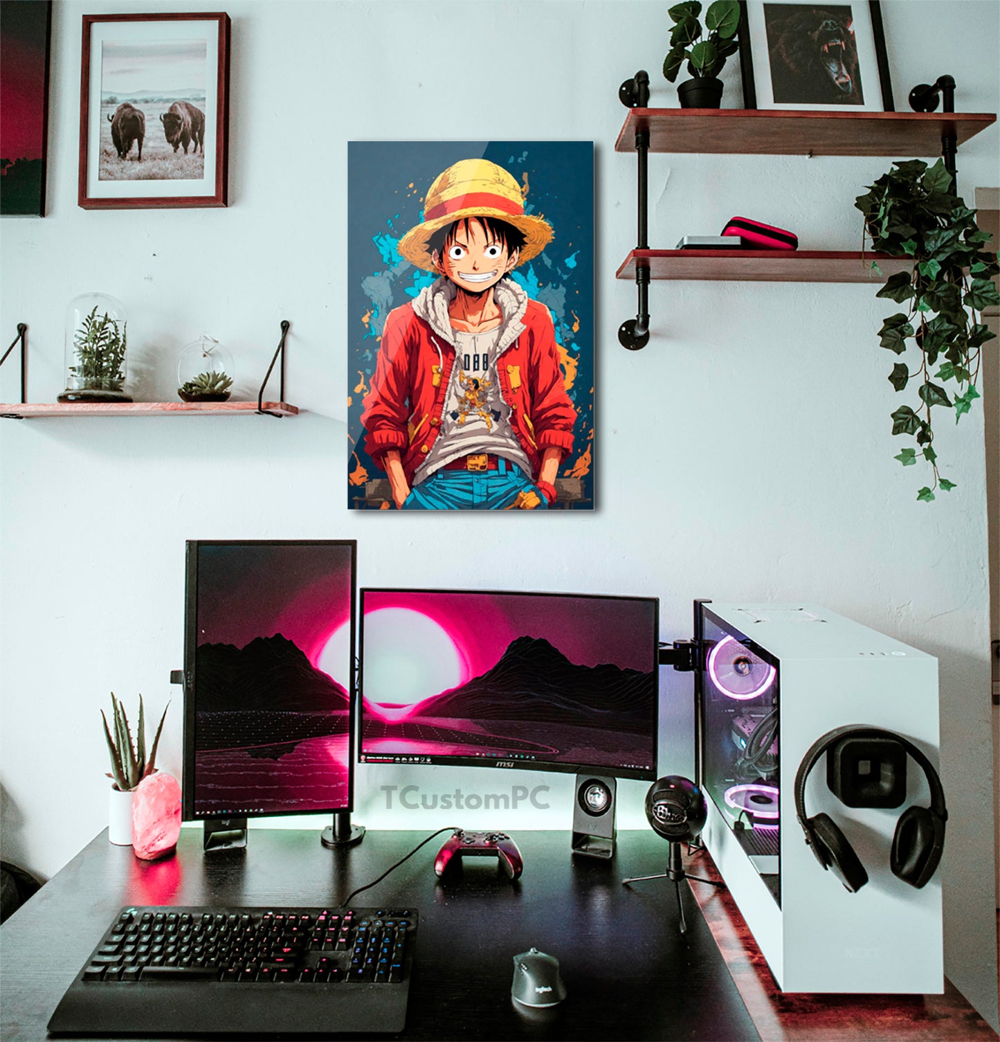 Pintura de Luffy com casaco