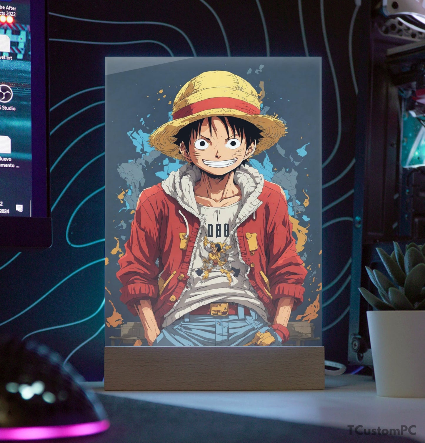 TC-Lamp Luffy vestindo jaqueta