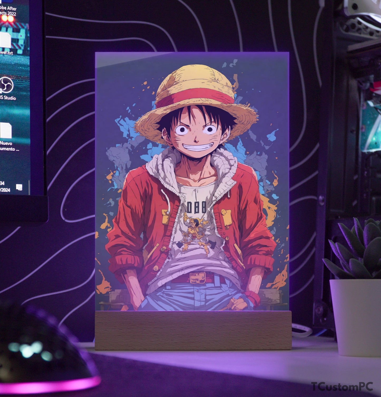 TC-Lamp Luffy vestindo jaqueta