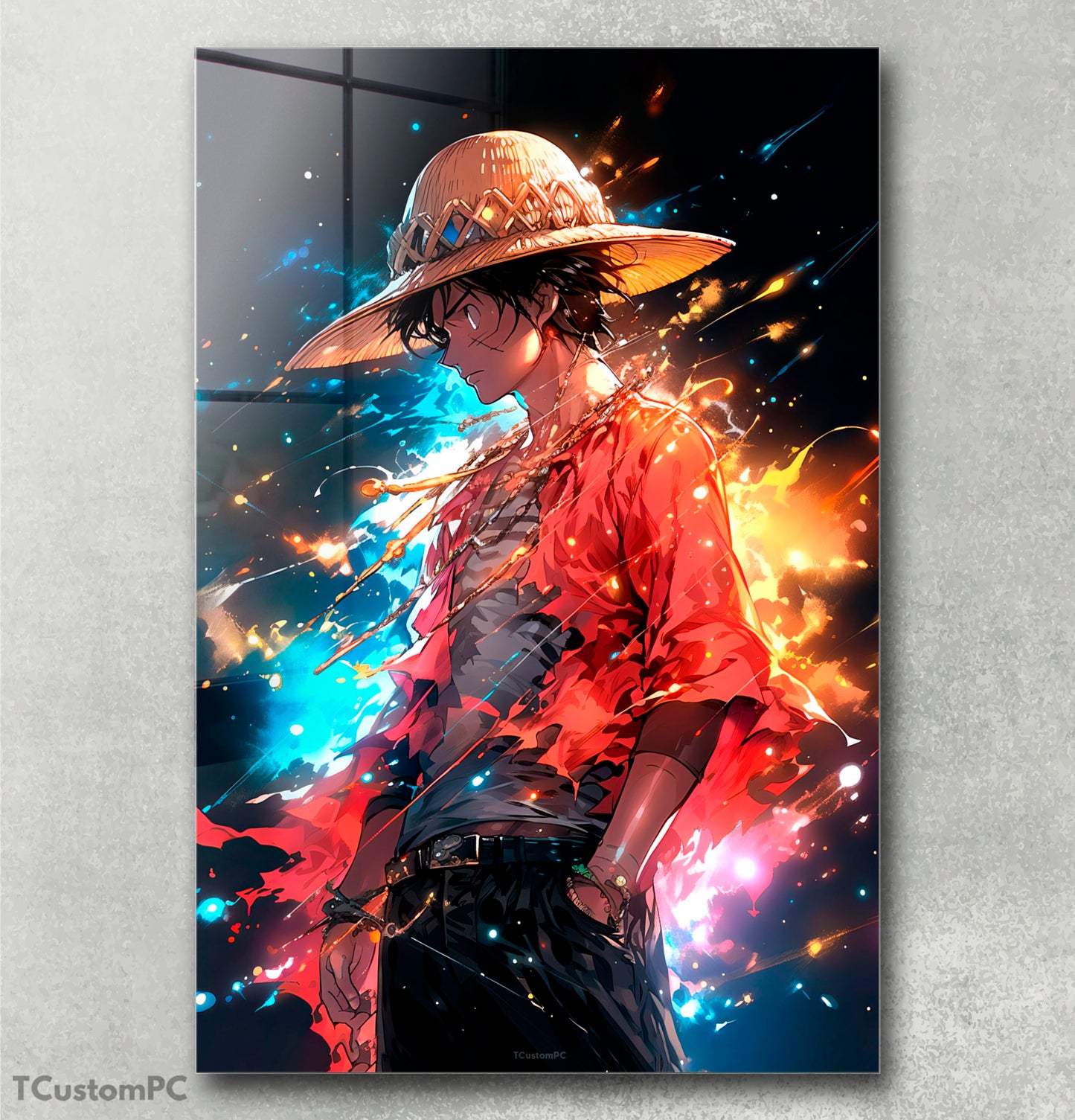 Pintura de explosão de brilho de Luffy