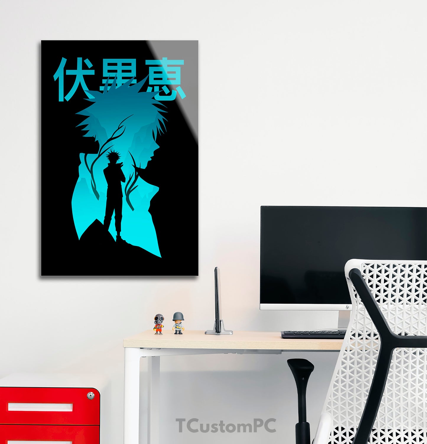 Pintura minimalista de silhueta de personagem Megumi