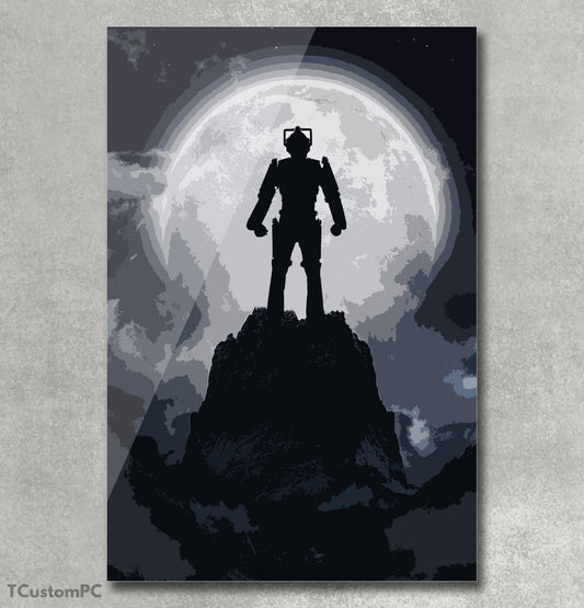 Cuadro Moon Fight 25 DR. WHO   cyberman face