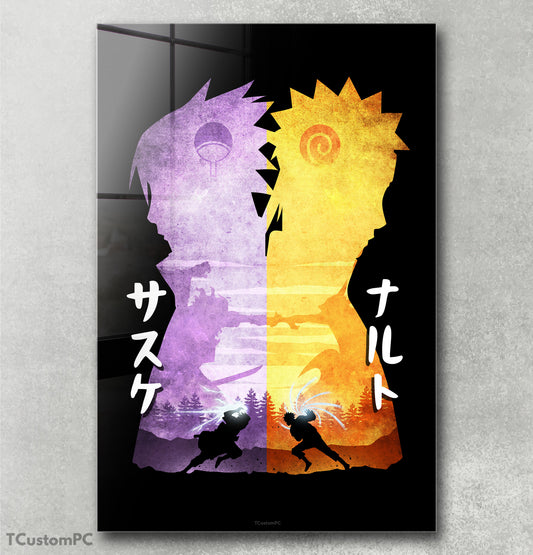 Naruto &amp; Sasuke Minimalist Silhouette painting