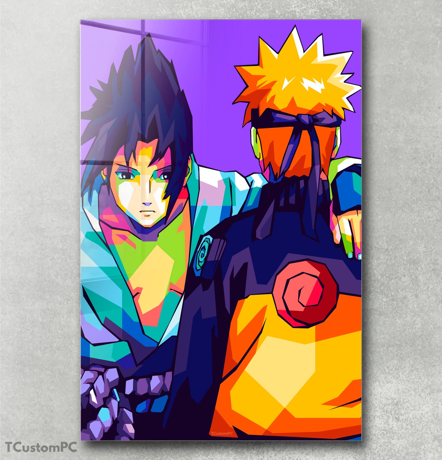 Pintura colorida de Naruto Vs Sasuke