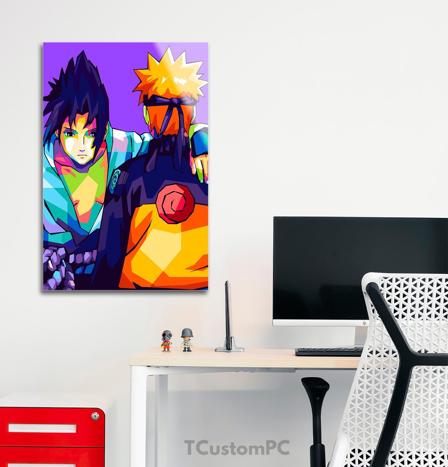 Pintura colorida de Naruto Vs Sasuke