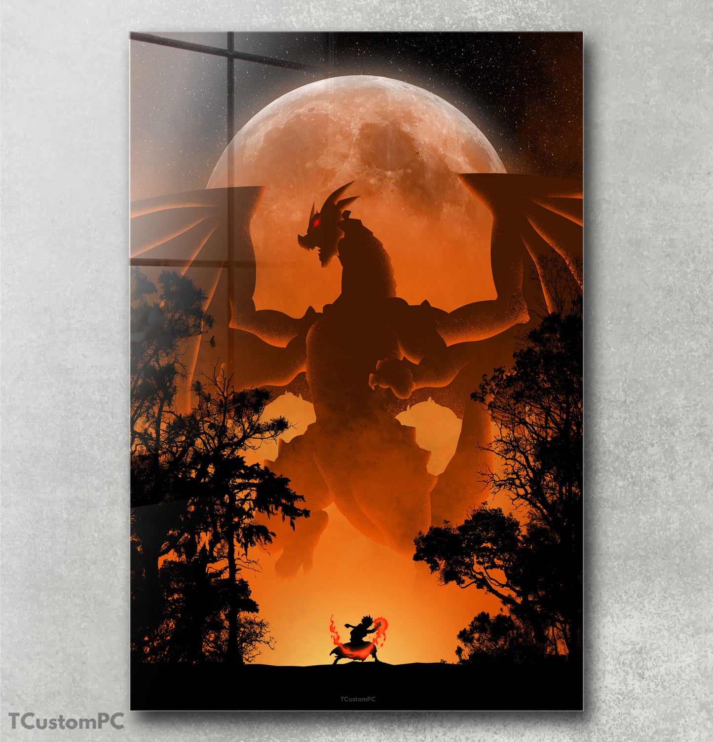 Natsu Silhouette Moon painting