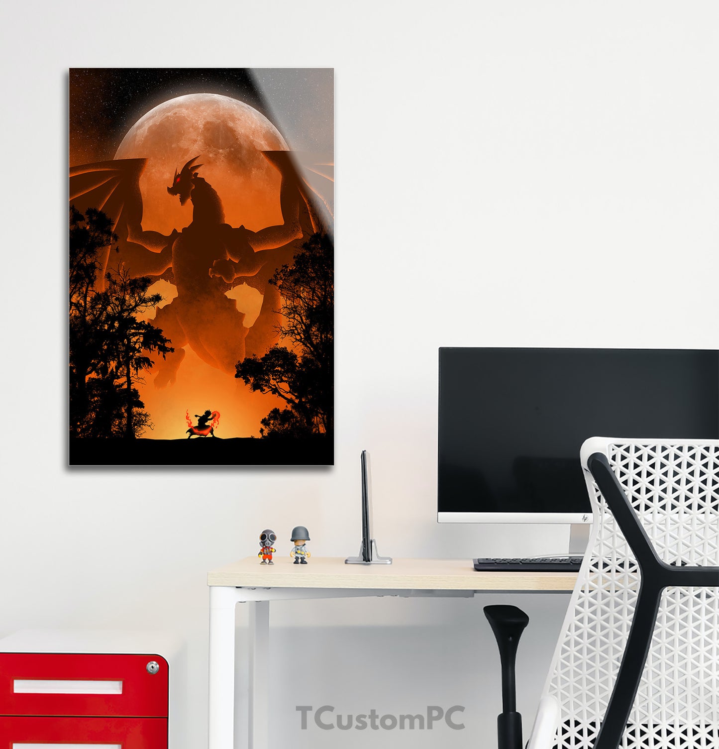 Pintura Natsu Silhouette Moon