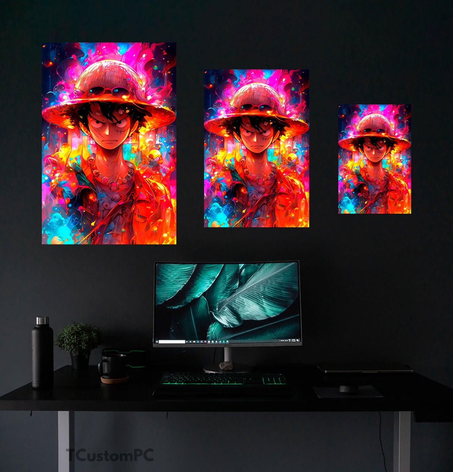 Neon Explosion Luffy Painting