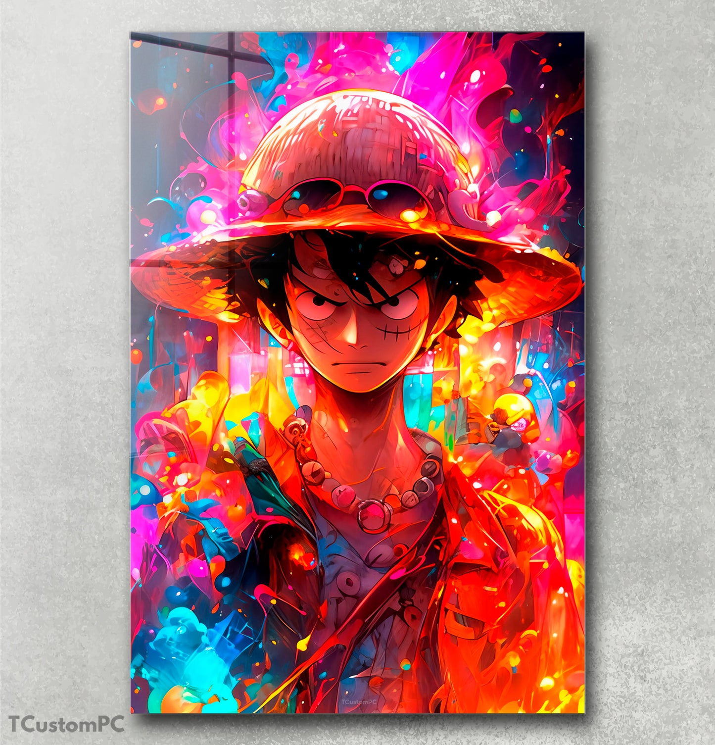 Neon Explosion Luffy Painting