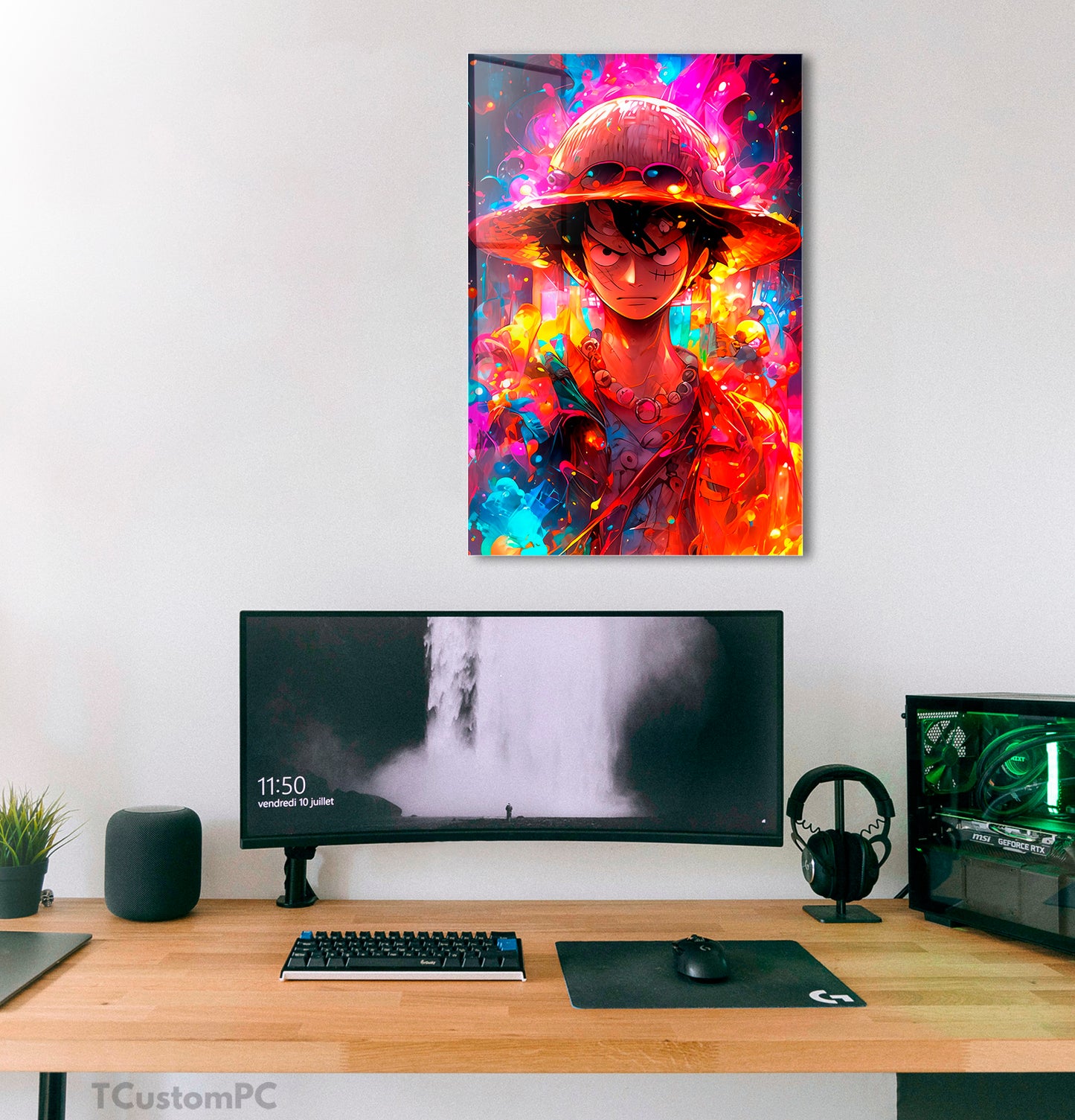 Neon Explosion Luffy Painting