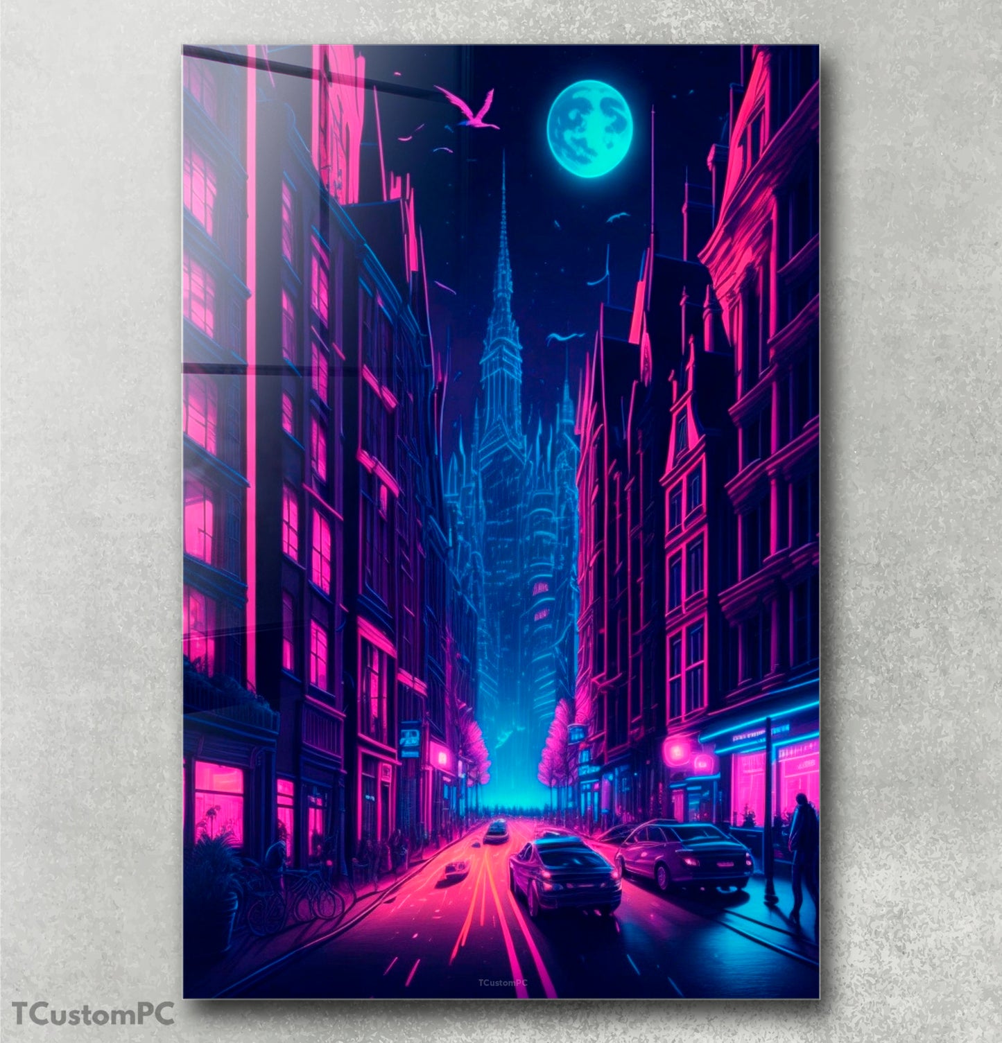 Neon Night City in Netherlands painting